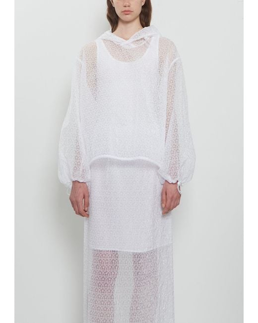 CECILIE BAHNSEN White Shila Embroidered Hoodie