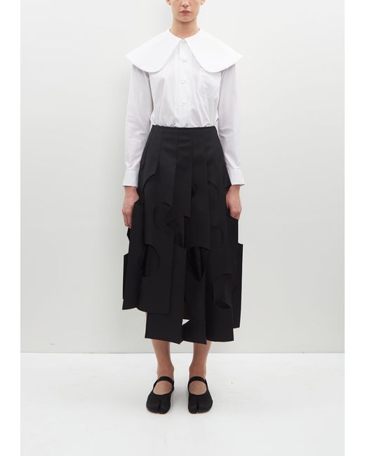 Comme des Garçons White Polyester Twill Skirt
