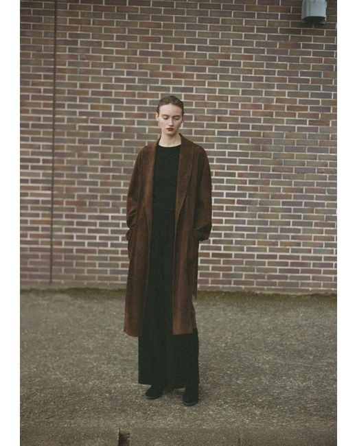 Comoli Brown Suede Robe Coat