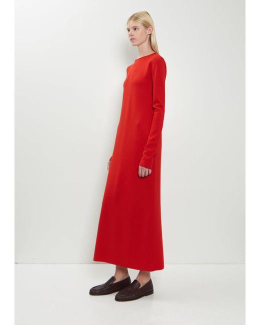 ワンピース auralee DOUBLE FACE KNIT DRESS AURALEE Stretch Wool Double Face Knit Dress in Red | Lyst