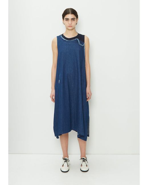 Y's Yohji Yamamoto Blue Cutting Apart Cotton Dress