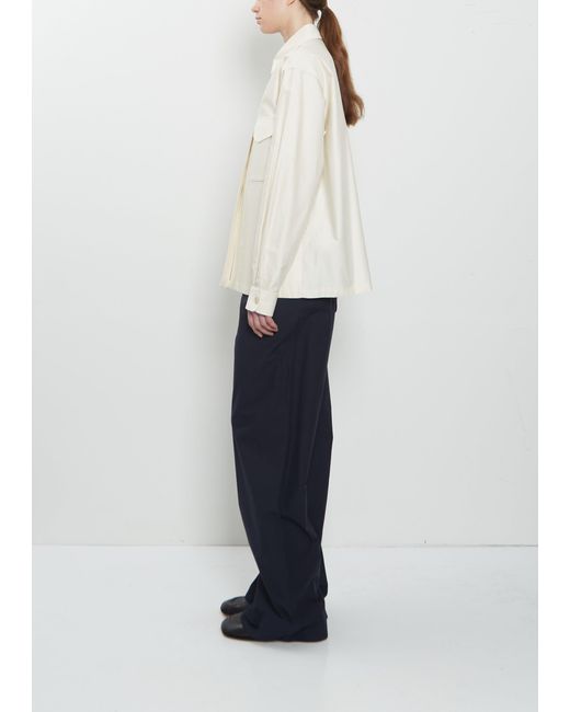 Dusan White Cotton Shirt Jacket