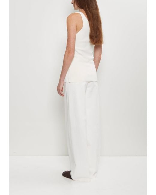 Totême White Organic Cotton Compact Knit Tank