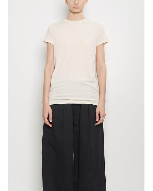 Lauren Manoogian White Cotton Linen Bias Baby Tee