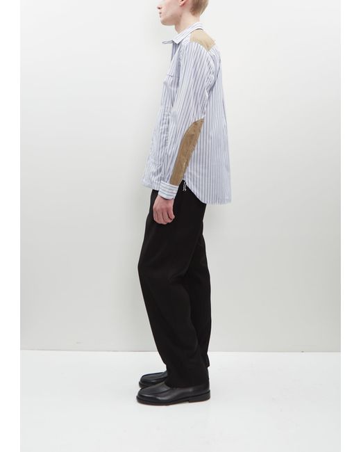 Junya Watanabe Blue Cotton Stripe X Linen Shirt