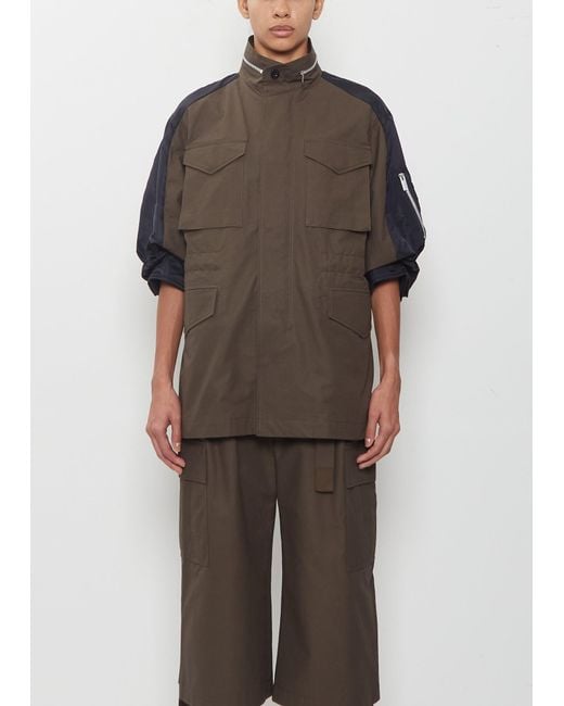Sacai Black Cotton Weather Jacket