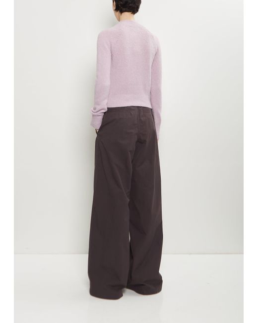 Dries Van Noten White Texas Stretch Alpaca Merino Wool Sweater