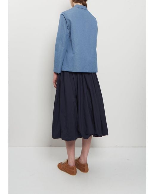 Apuntob Blue Cotton Linen 3-button Jacket