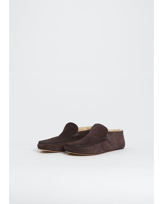 The Row White Leo Suede Loafer