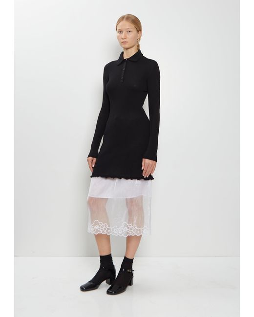 CECILIE BAHNSEN Black Botka Merino Wool Dress