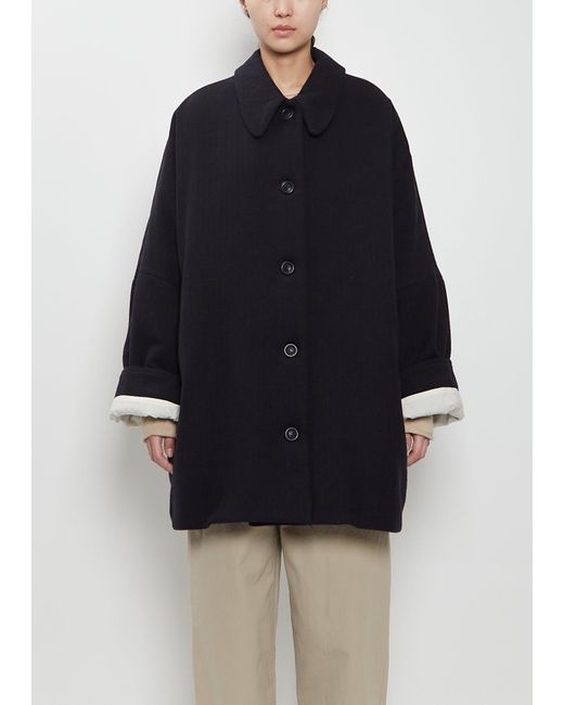 Casey Casey Blue Triangle Cashmere Wool Coat
