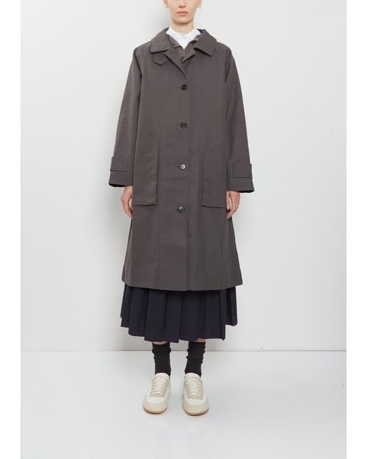 MHL by Margaret Howell Gray Railway Cotton Mac Coat