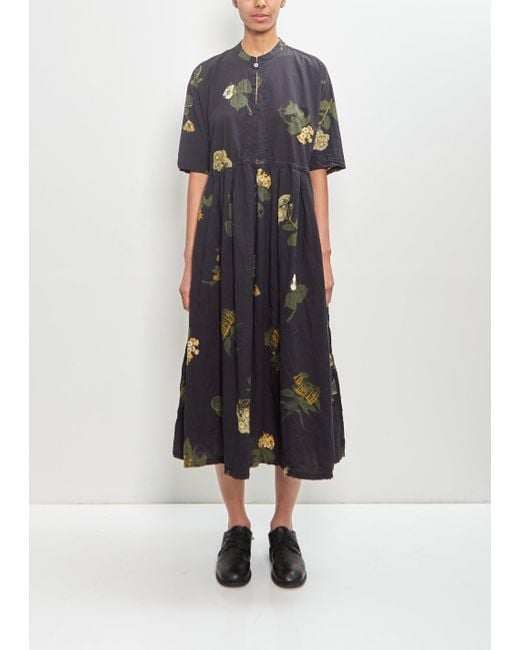 Pas De Calais White Cotton Summer Botanical Print Dress