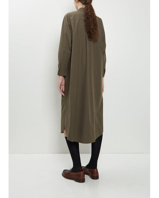 Minä Perhonen Green Breathing Cotton Shirt Dress
