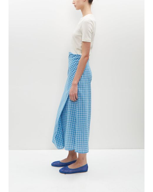 6397 Blue Draped Wrap Skirt