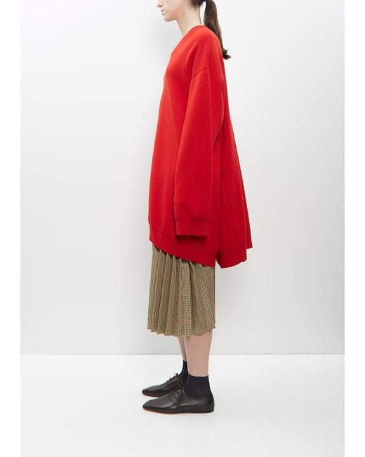 Marie Adam-Leenaerdt Natural Houndstooth Poly Pleated Skirt