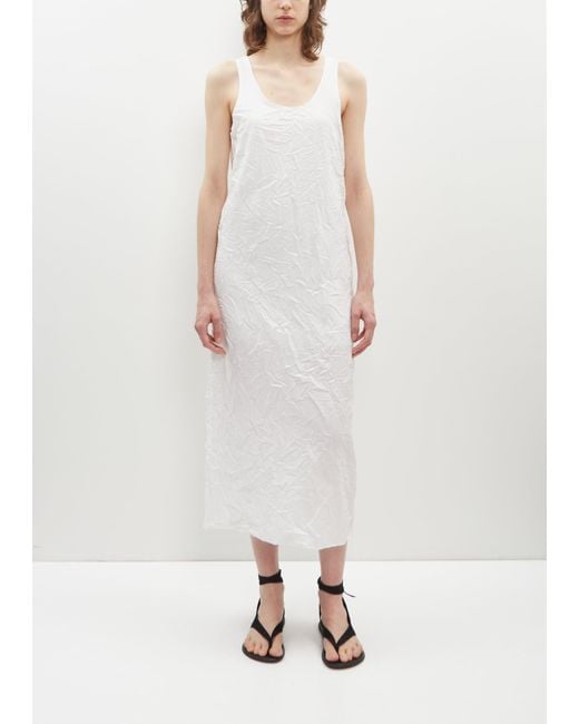 Auralee White Wrinkled Washed Finx Twill Dress