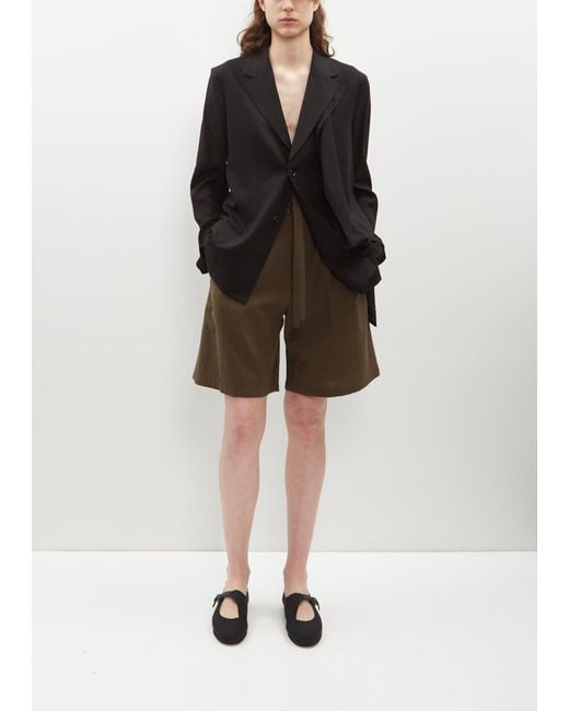 Y's Yohji Yamamoto Black Asymmetric Drape Viscose Jacket