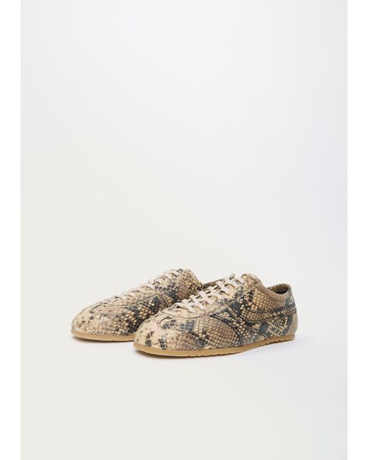 Dries Van Noten White Snake Effect Leather Trainer