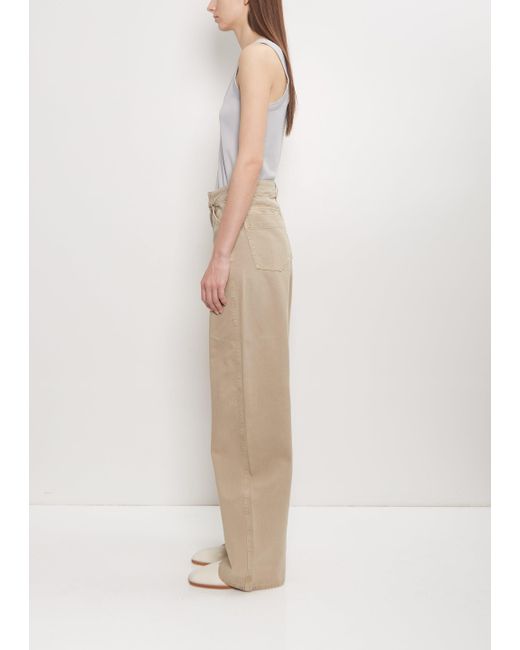 Lemaire White Denim High Waisted Curved Pants