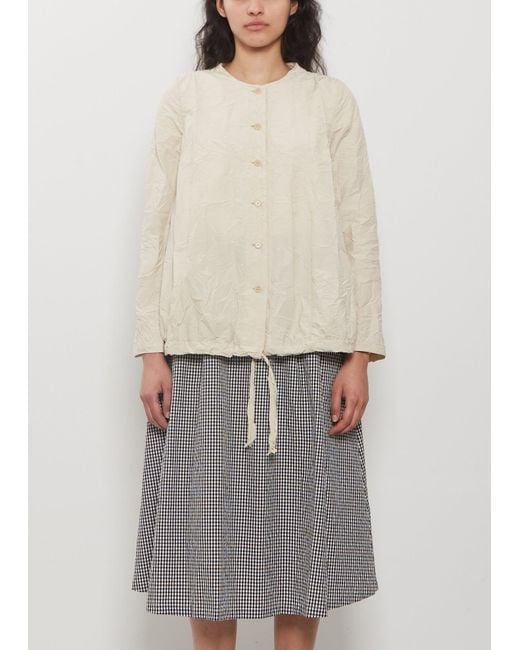 Apuntob Gray Technical Poplin Collarless Jacket