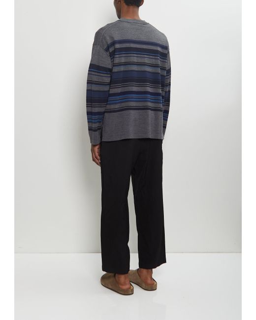 Junya Watanabe Blue Worsted Wool Stripe Sweater