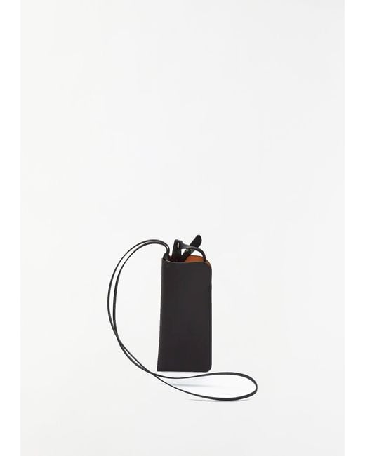 Isaac Reina White Glasses Case With Neck Strap — Black