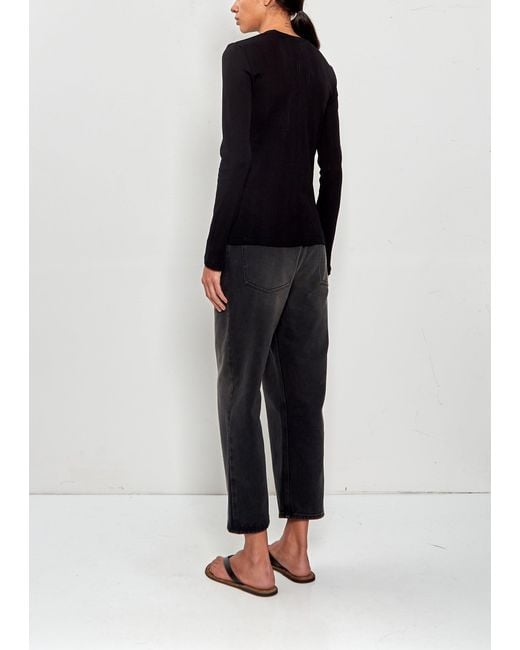 The Row Black Dantea Cotton Top