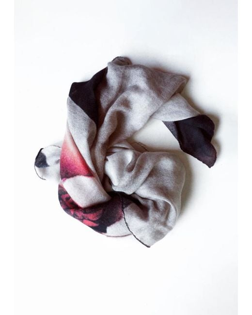 Casey Casey White Exclusive Silk Cashmere Scarf