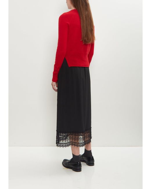Simone Rocha Black Ribbon Lace Trim Easy Skirt