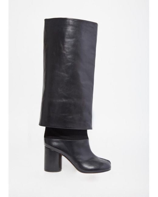 Maison Margiela Black Foldover Leather Boots