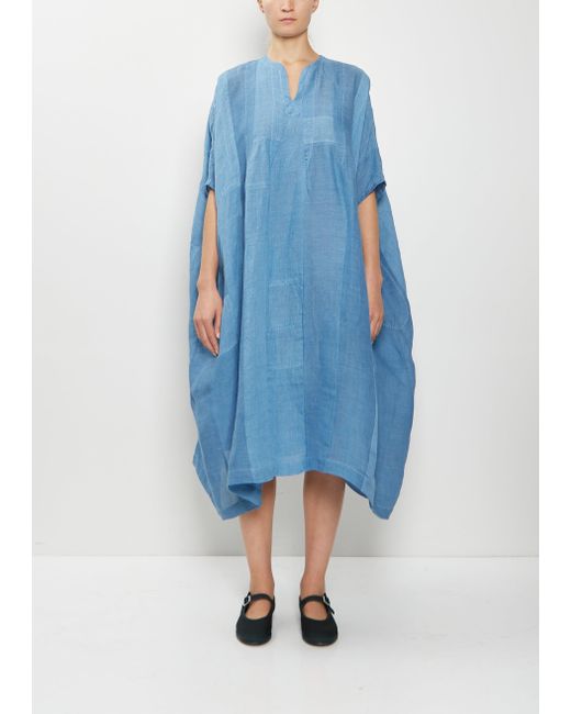 Dosa Blue Yoruba Handwoven Linen Tunic Dress