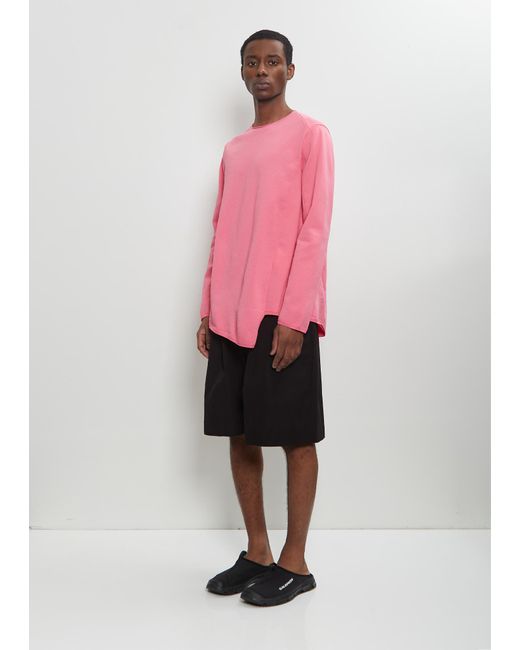 Comme des Garçons Pink Asymmetric Layered Sweater