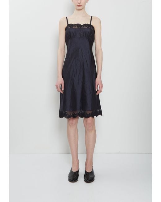 Dosa Blue Iridescent Silk Habutai Susan Slip