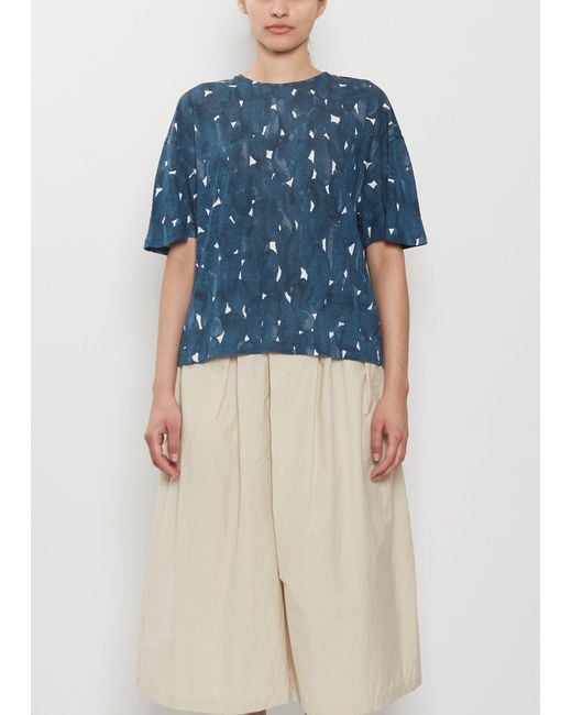 Minä Perhonen Blue Pensaat Linen Knit Top