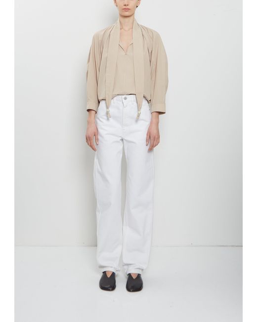 Lemaire White Five Pockets Cotton Twisted Pants