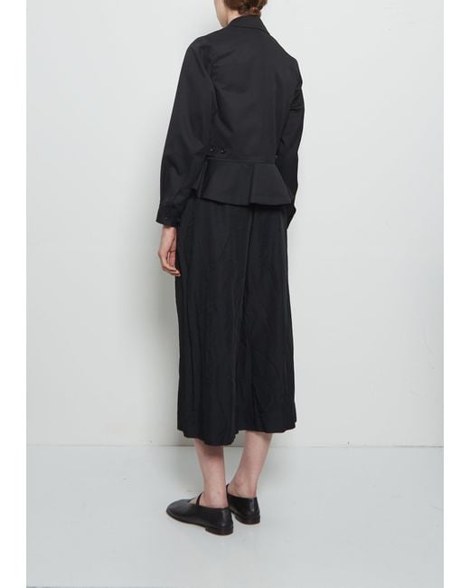 Comme des Garçons Black Wool Tech Peplum Zip Up