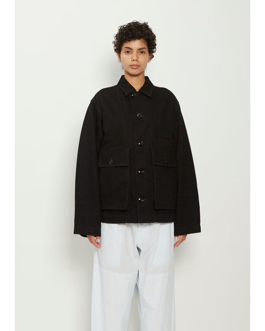 Lemaire Boxy Cotton Jacket in Black | Lyst