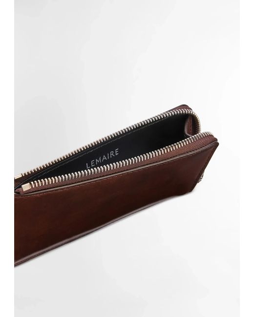 Lemaire White Patina Zip Coin Card Holder