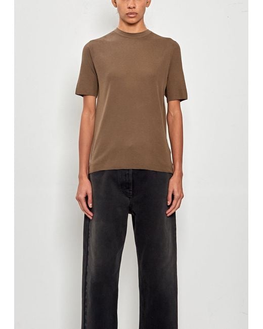 The Row Blue Ozzi Silk Jersey Top