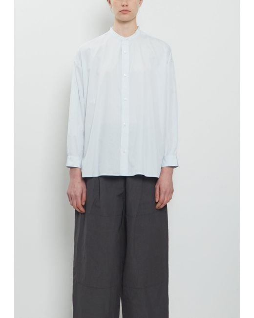 Arts & Science White Band Collar Simple Cotton Shirt
