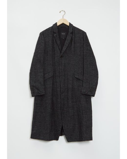 Pas De Calais Black Linen Wool Blazer Coat