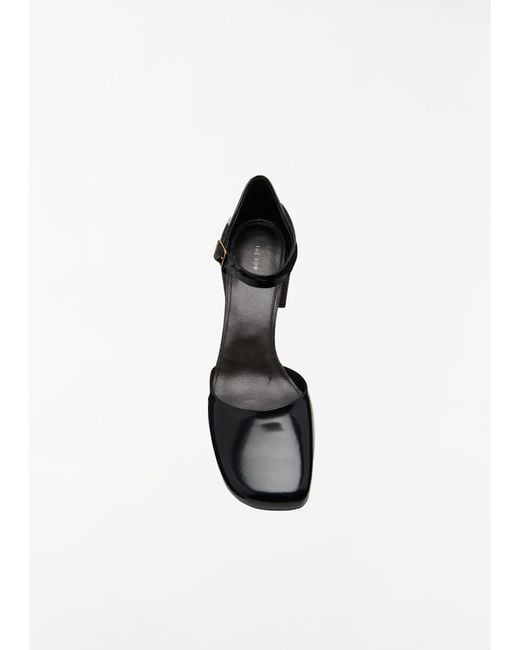 The Row White Penelope Ankle Strap Heel