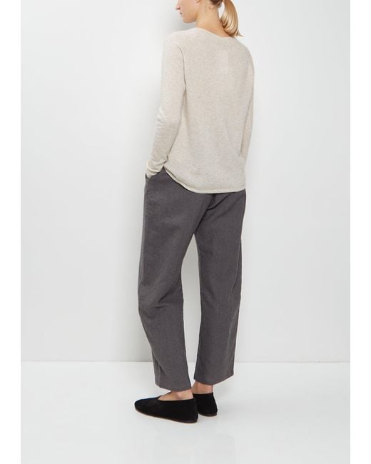 Apuntob White Silk Cashmere Crewneck Sweater