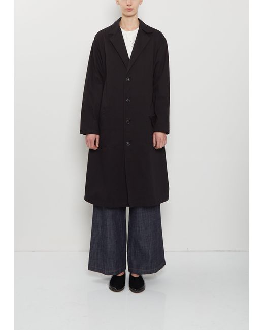 Y's Yohji Yamamoto Black Asymmetric Long Cotton Jacket