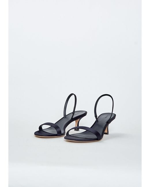 The Row White Ella Silk Kitten Slingback