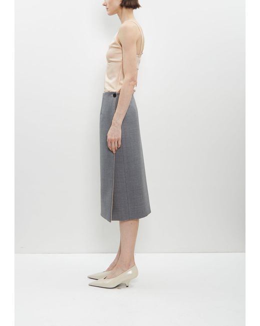 Marie Adam-Leenaerdt Natural Reversible Midi Suit Skirt