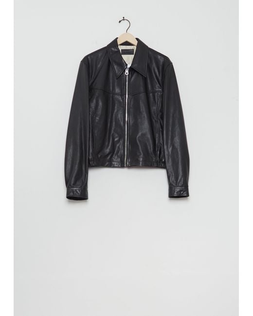 Lemaire Black Biker Leather Blouson