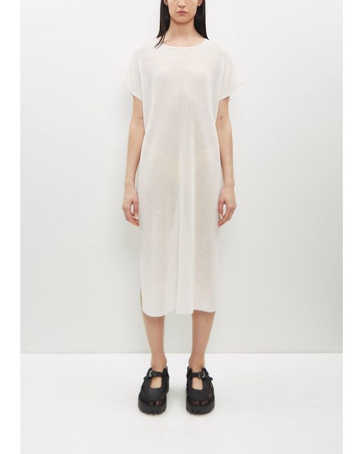Issey Miyake White Washi Knit Dress