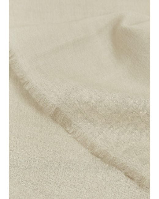 Denis Colomb White Summer Lung Ta Cashmere Stole